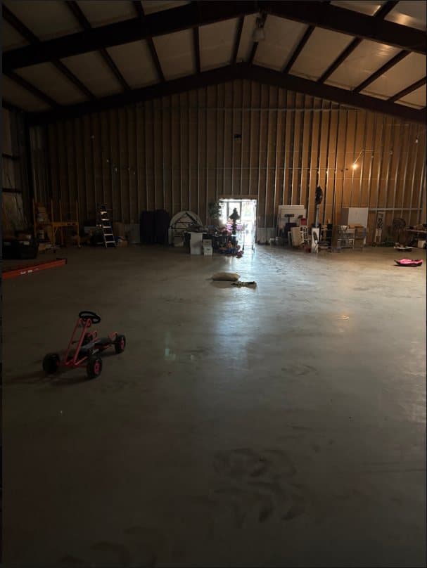 Inside the unfinished shell space intended for the sanctuary